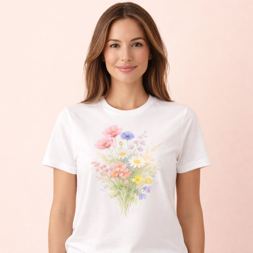 T-Shirt Blanc avec Fleur