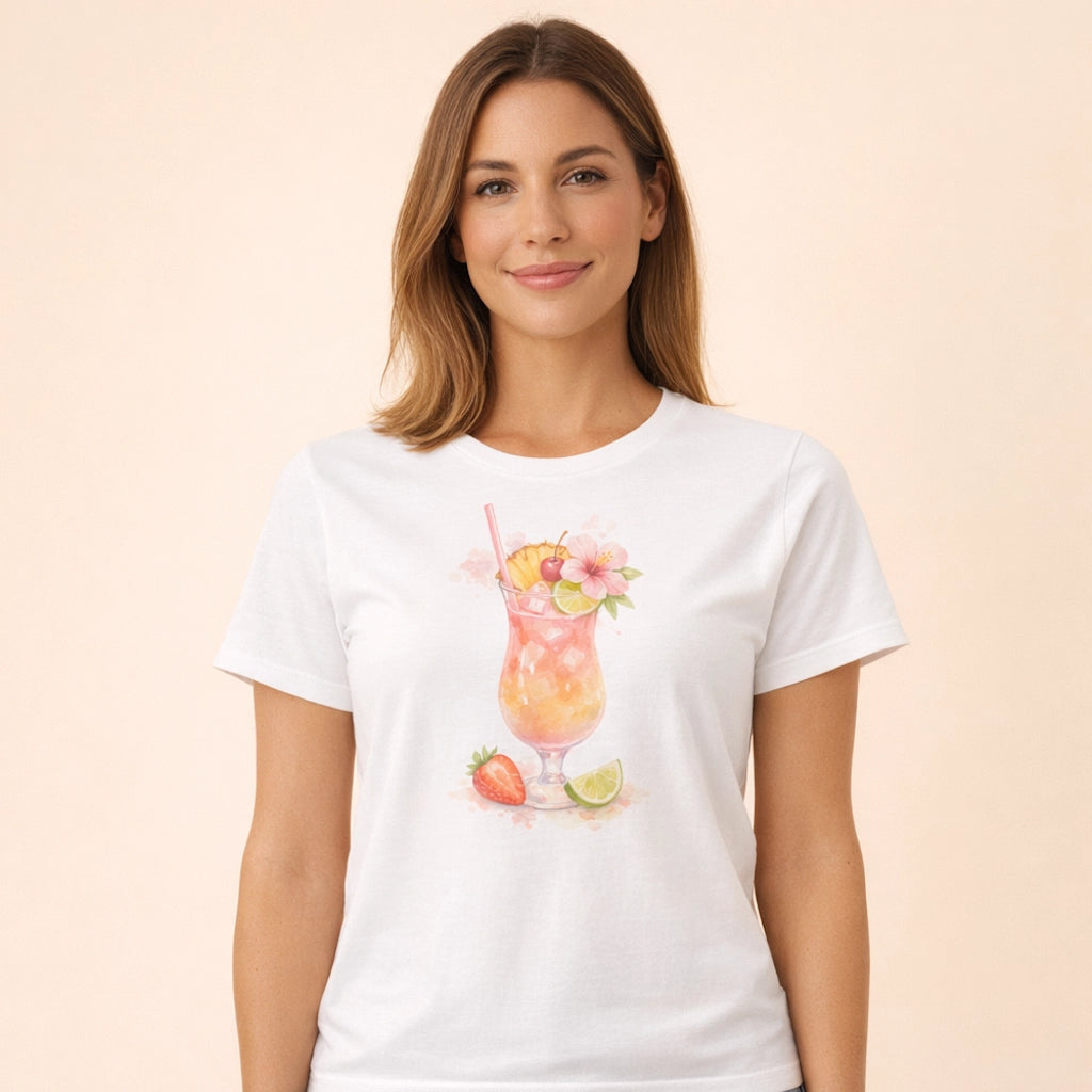 Sunset Glow – T-Shirt Cocktail Femme