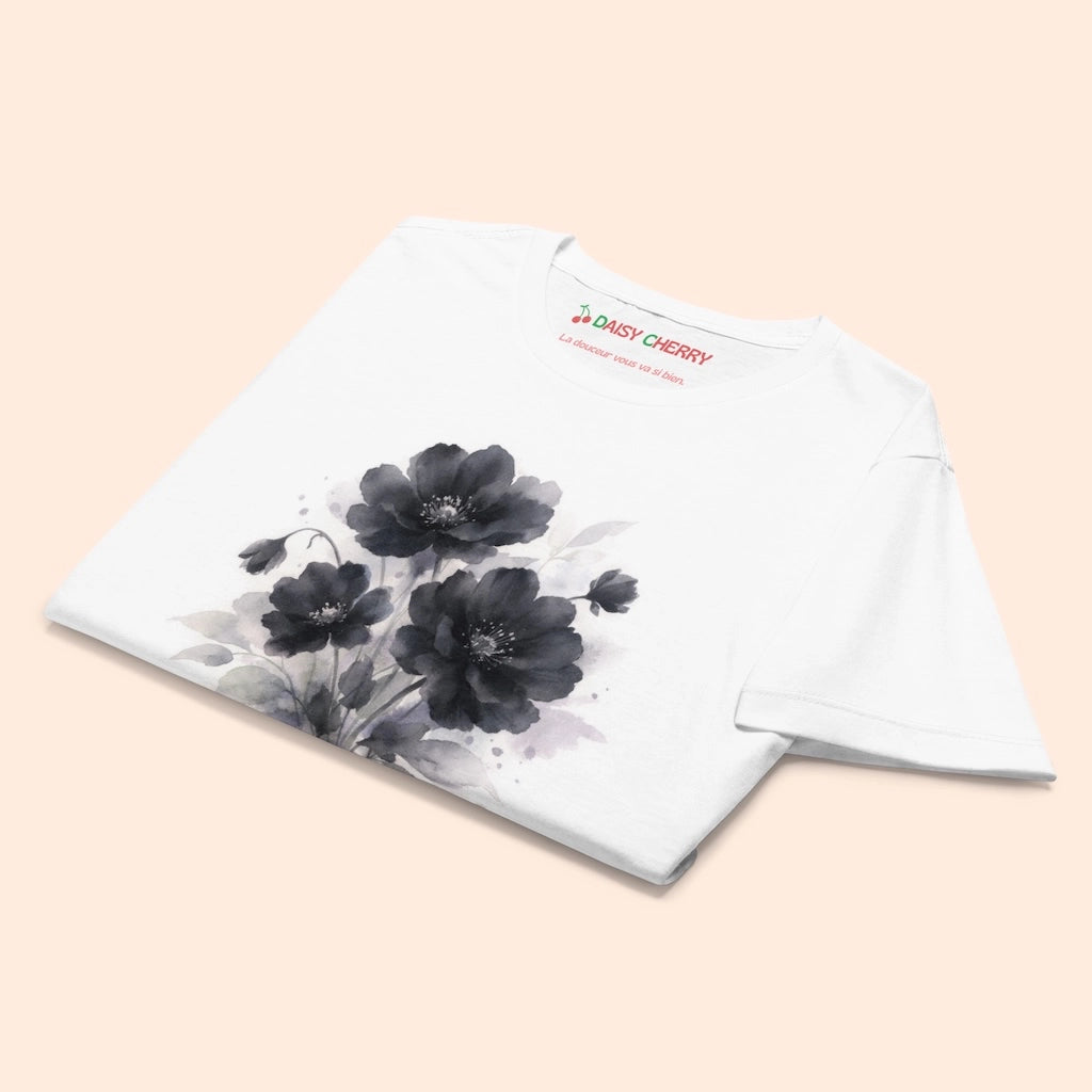 T-Shirt Fleur Noire