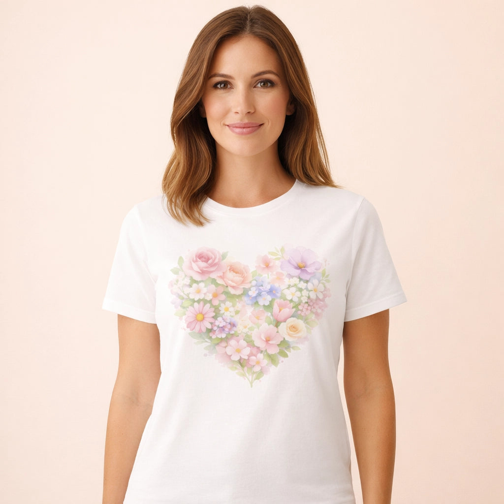 T-Shirt Imprimé Fleuri Femme