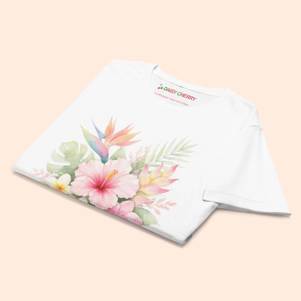 T-Shirt à Imprimé Fleuri