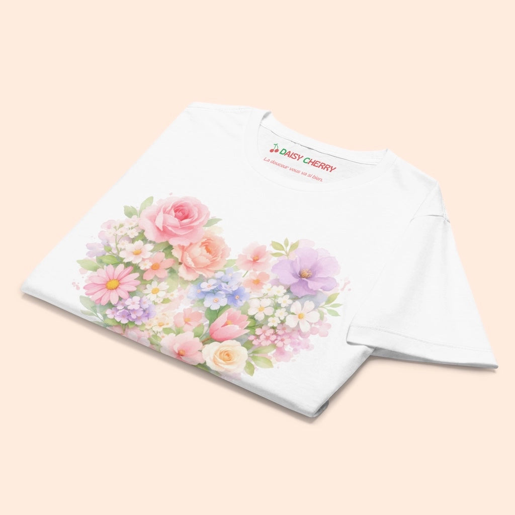 T-Shirt à Imprimé Fleuri Femme