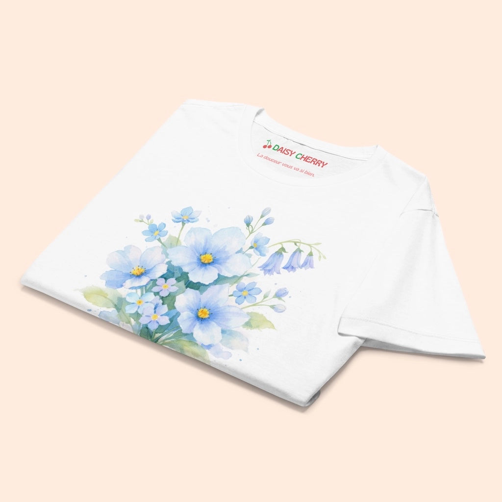 T-Shirt de Fleur Bleue