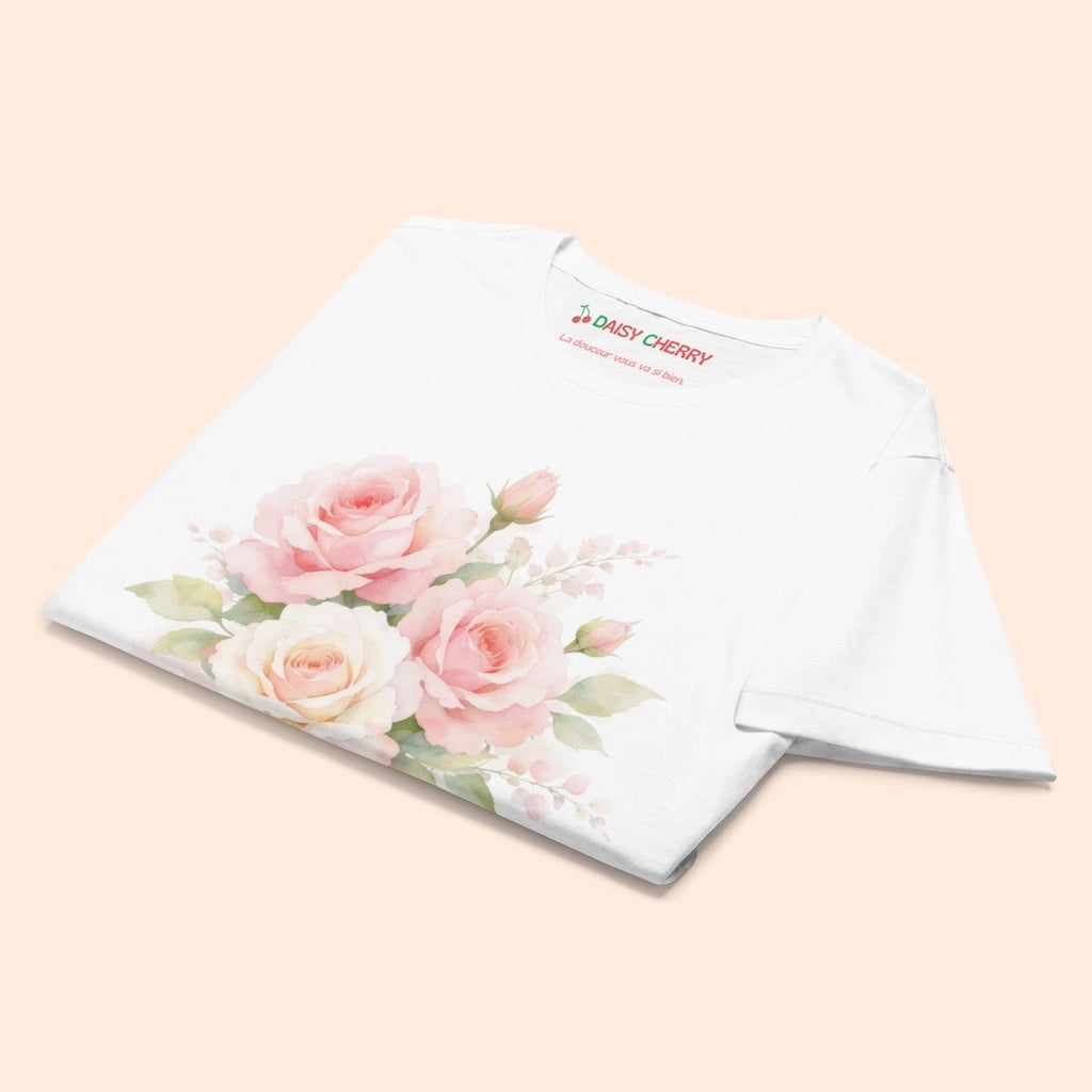 T-Shirt de Fleur Rose