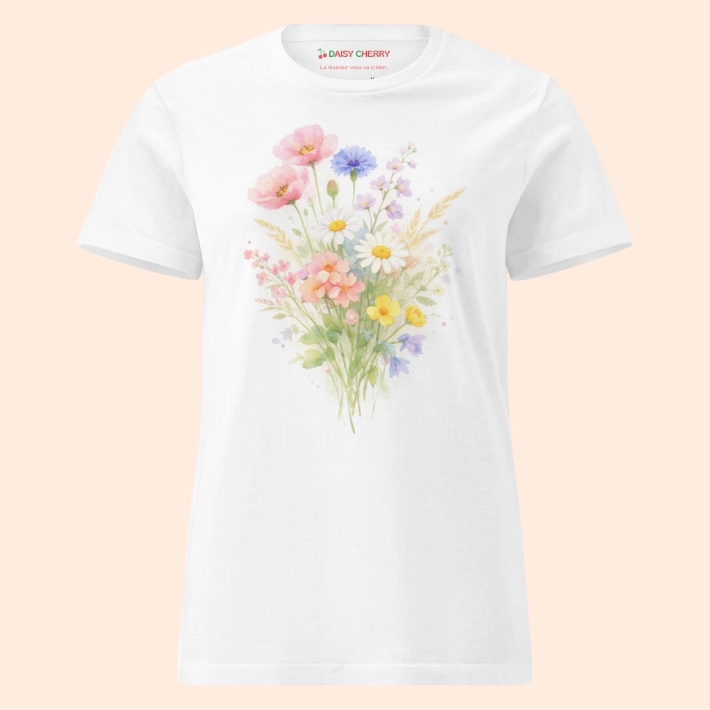Tee-Shirt Blanc avec Fleur