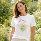 Tee-Shirt Blanc avec Fleurs