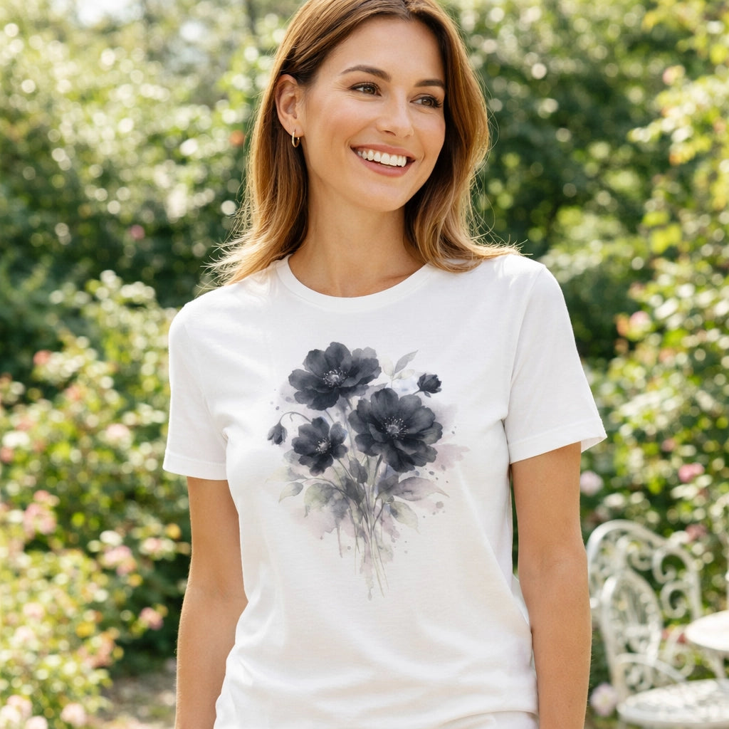 Tee-Shirt Fleur Noire