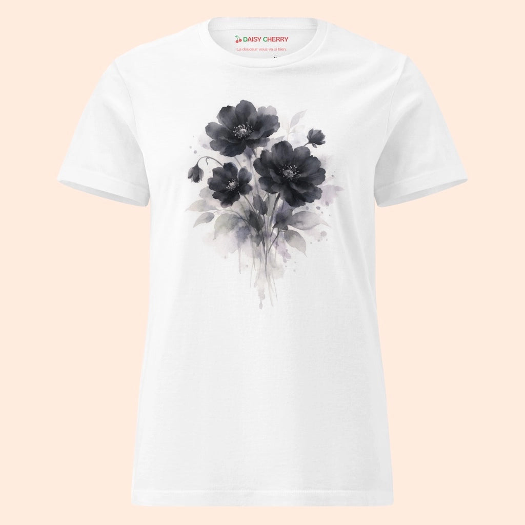Tee-Shirt Noir Fleur