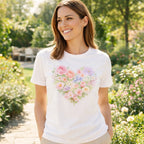 Tee-Shirt à Imprimé Fleuri Femme