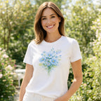 Tee-Shirt de Fleur Bleue